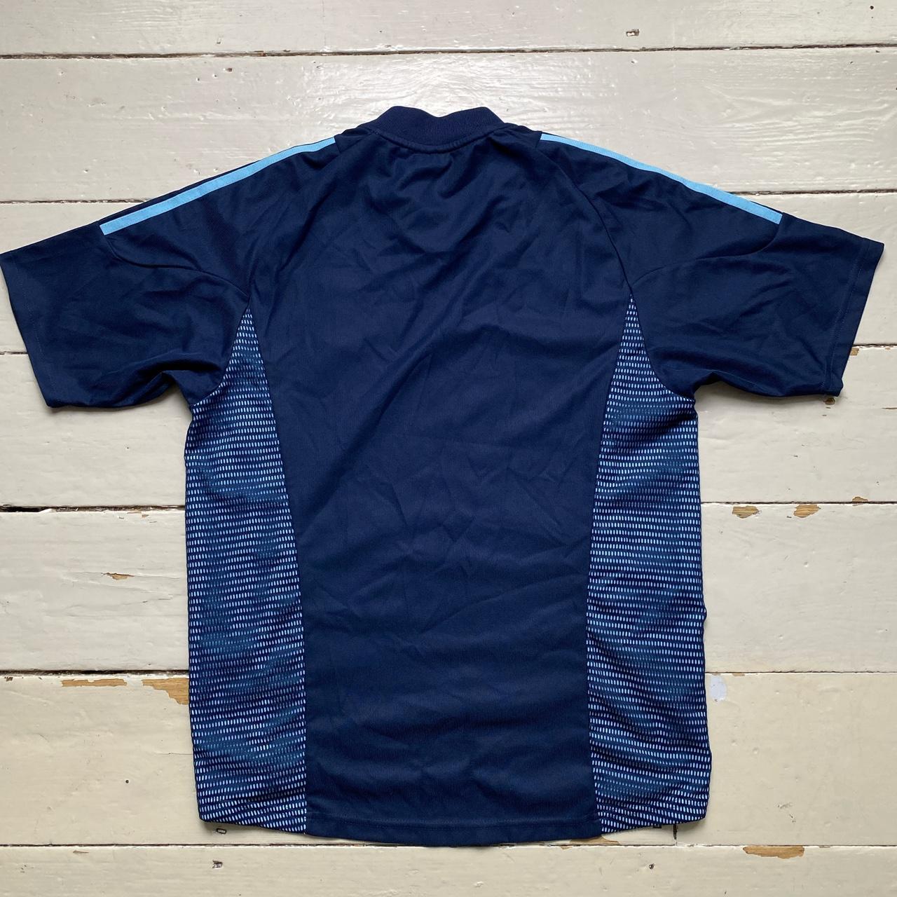 Argentina Adidas Striped Climalite Navy and Blue Football Jersey