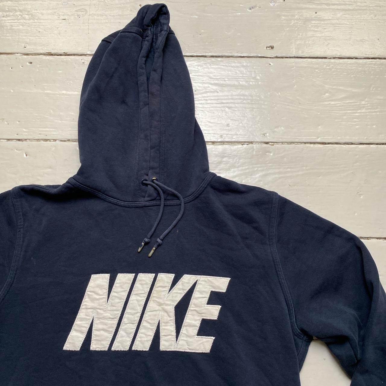 Nike Club Fabric Spellout Navy and White Hoodie