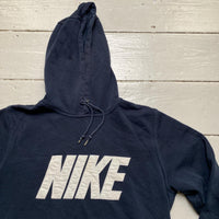 Nike Club Fabric Spellout Navy and White Hoodie