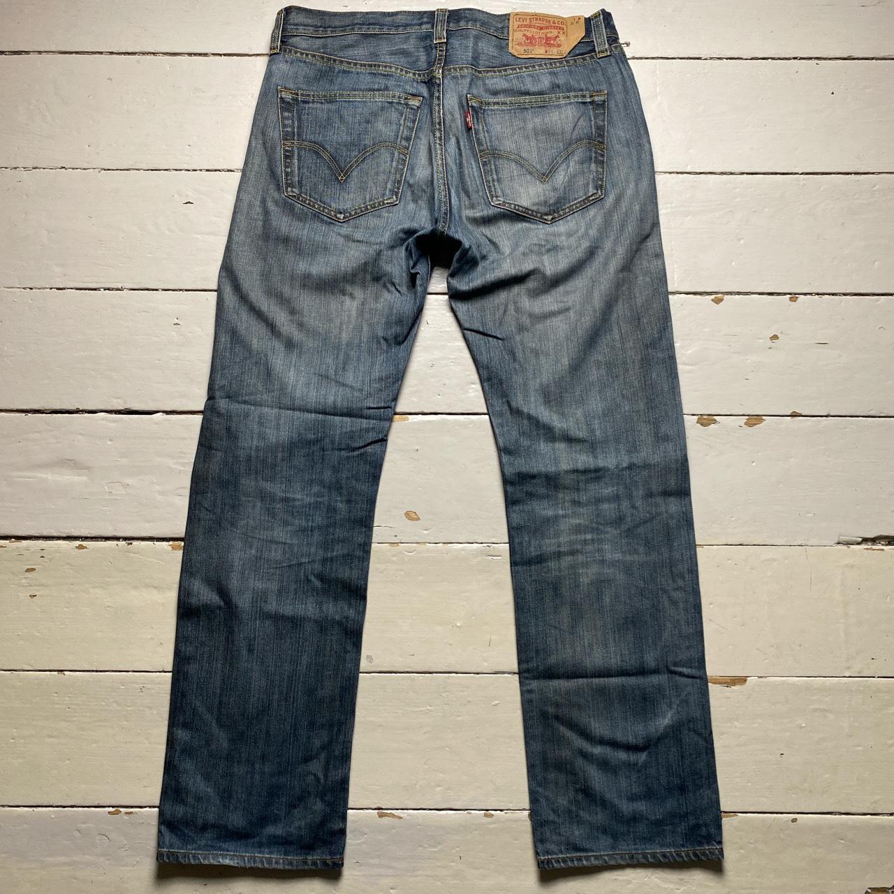 Levis 501 Baggy Vintage Stonewashed Grey Blue Jeans