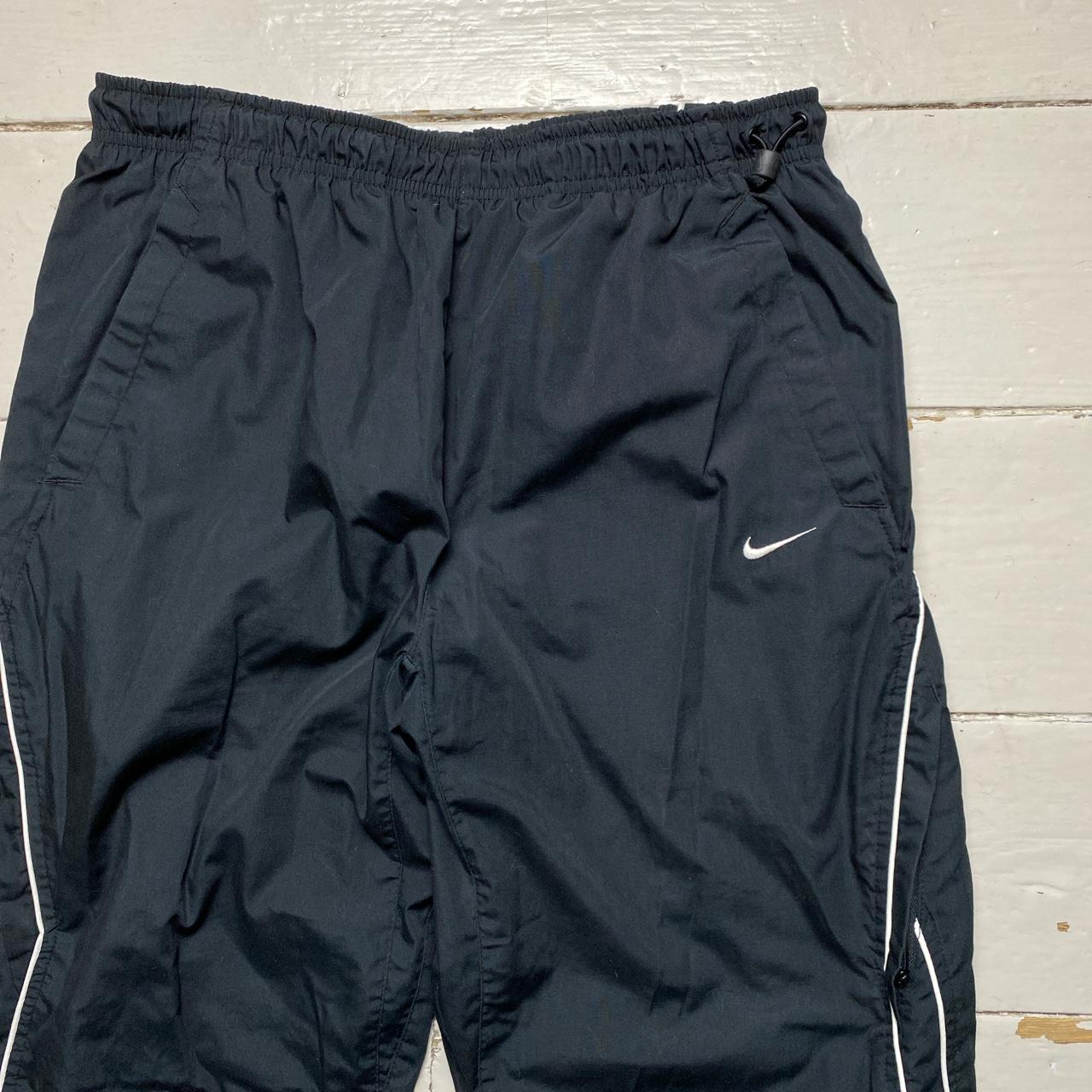Nike Swoosh Vintage Shell Baggy Track Pant Bottoms Black and White