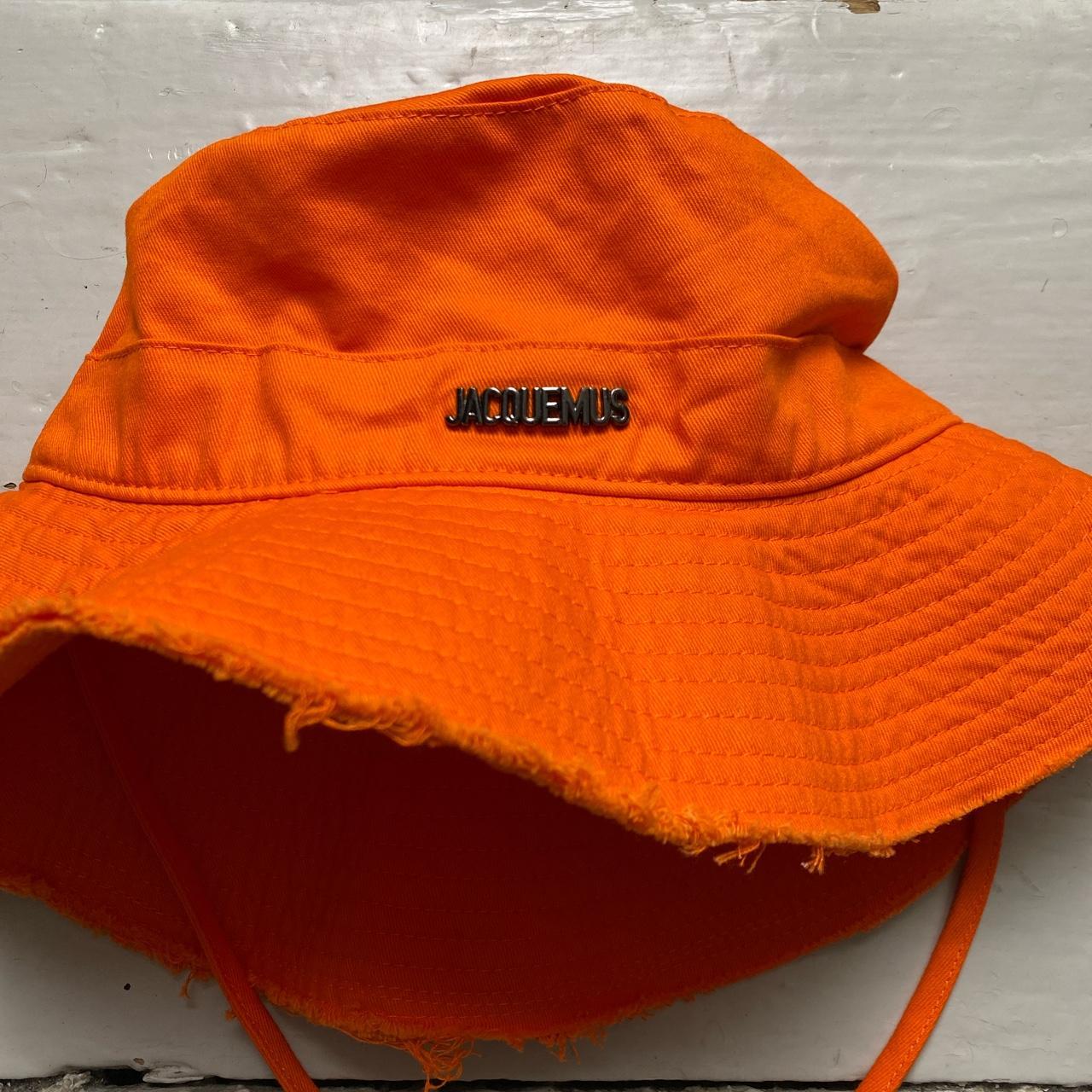 Jacquemus Orange Bucket Hat with String Adjusters