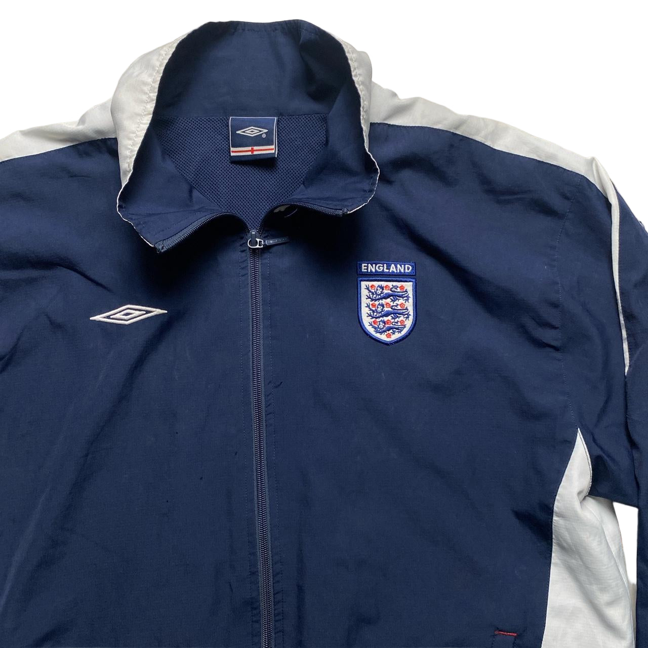 England Umbro Vintage Navy and White Shell Windbreaker Tracksuit