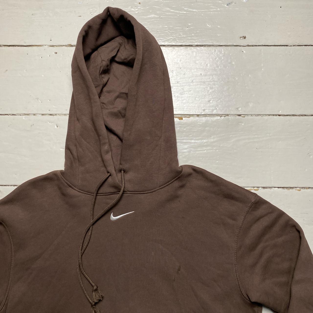 Nike Centre Swoosh Brown and White Hoodie