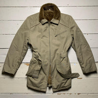 Dunn & Co Khaki Green Fur Lined Trench Coat