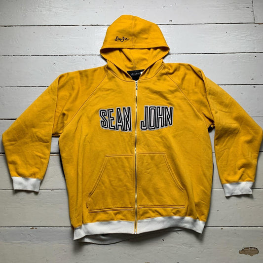 Sean John Vintage 90’s Yellow White and Black Baggy Hoodie