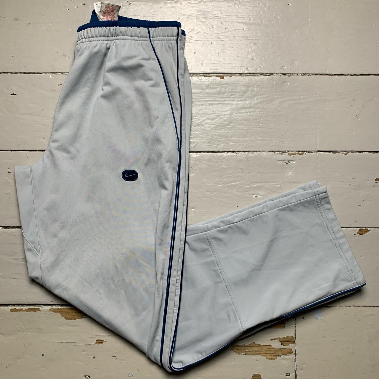 Nike Vintage Multi Swoosh Baby Blue and Navy Track Pant Bottoms