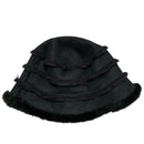Barbour Black Suede Faux Fur Bucket Hat