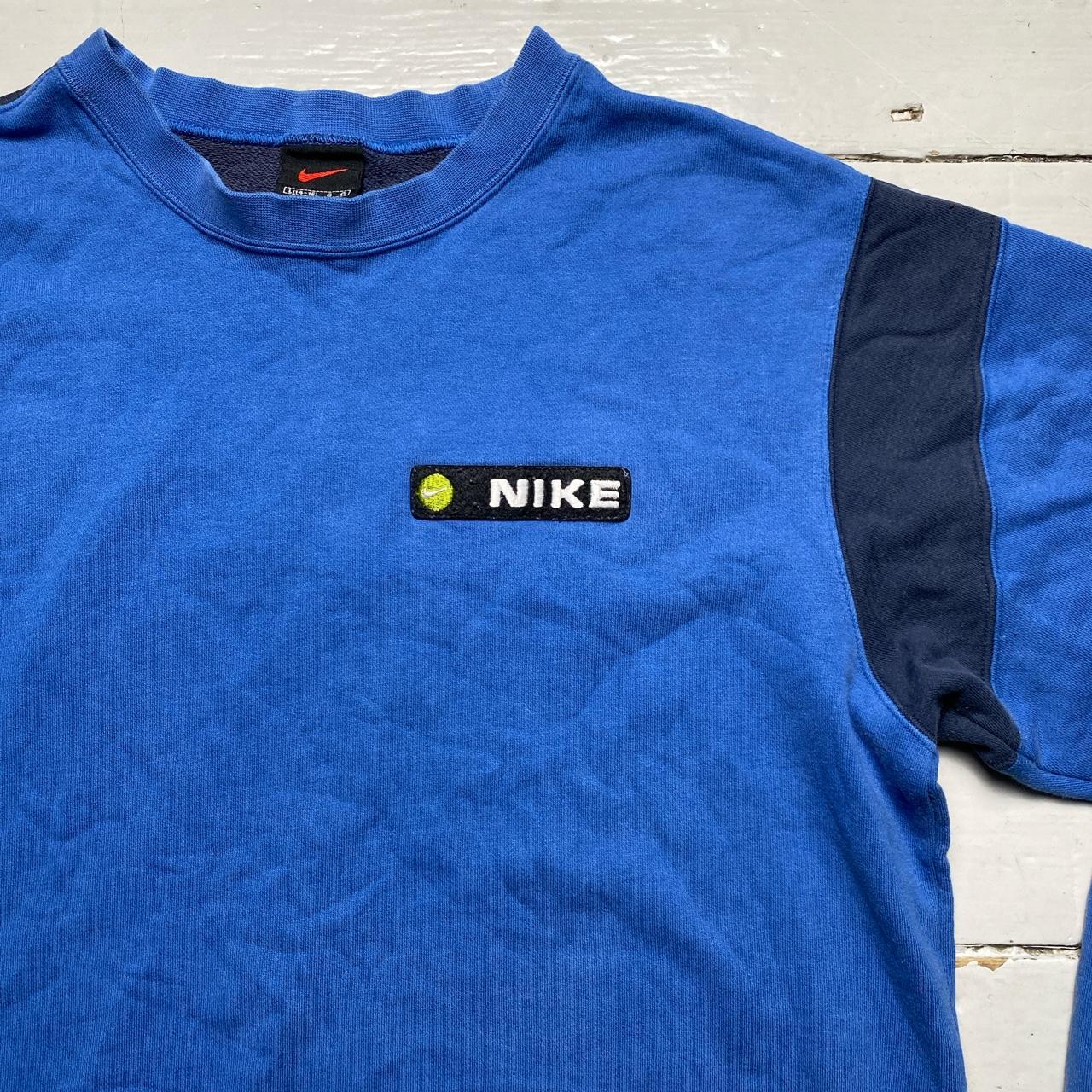 Nike Vintage 90’s Blue Navy White and Green Swoosh Jumper