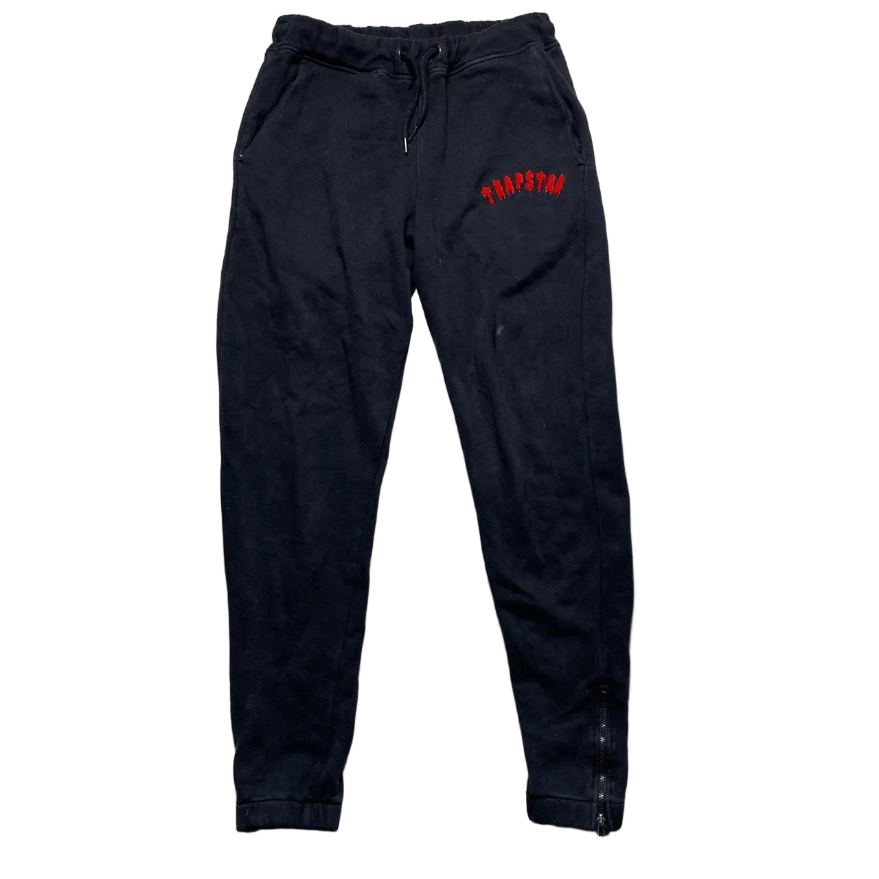 Trapstar Black Red and White Contrast Stitch Slim Joggers (XS)