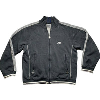 Nike Vintage Grey and White Swoosh Zip Jumper (M)