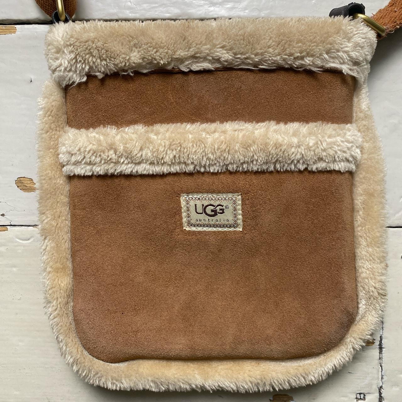 UGG Vintage Fur Trim Suede Pouch Side Bag