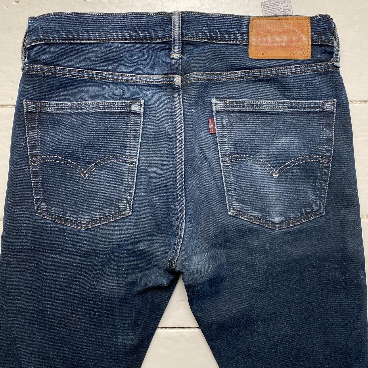 Levis 510 Vintage Distressed Dark Navy Jeans