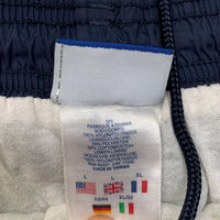 Reebok Navy and White Shell Trackpant Baggy Shorts (L)