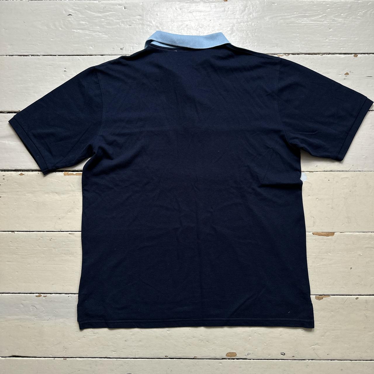 Yves Saint Laurent Vintage Navy and Baby Blue Polo Shirt