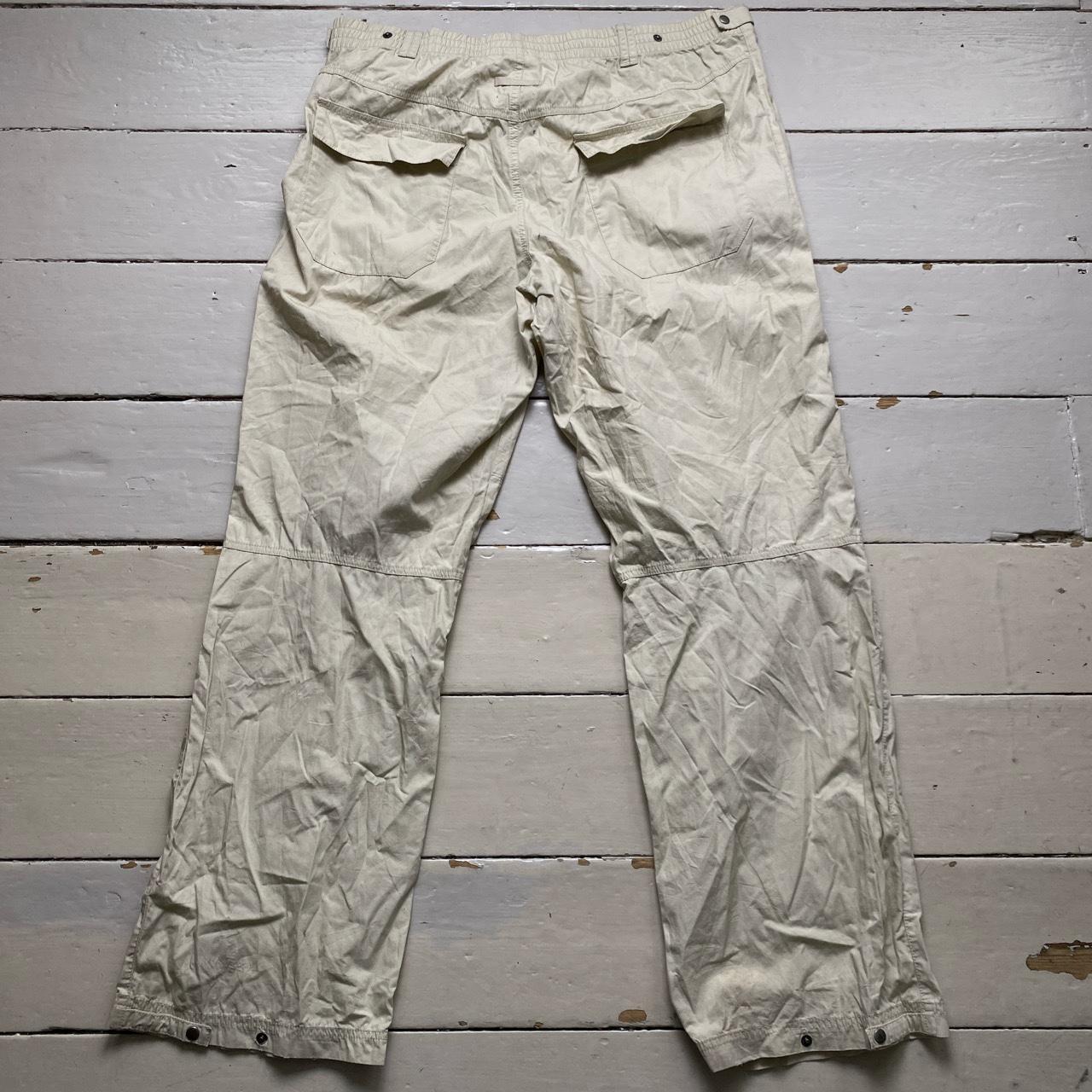Adidas Baggy Cargo Parachute Combat Trousers Cream White