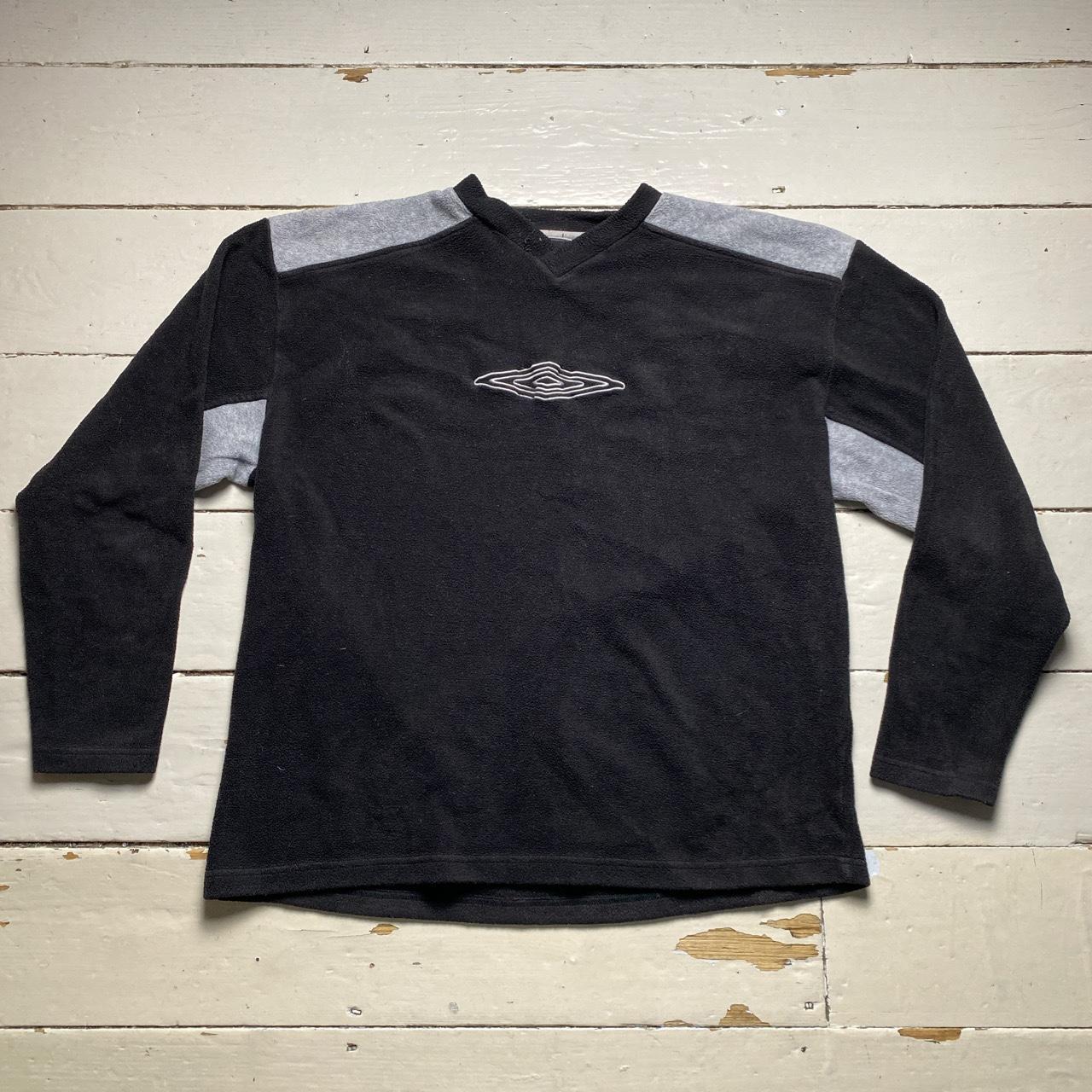 Umbro Vintage Black and Grey Fleece Jumper