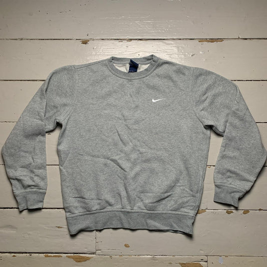 Nike Swoosh Grey and White Jumper