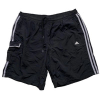 Adidas Vintage Shell Track Pant Cargo Shorts Black and Silver (2XL)