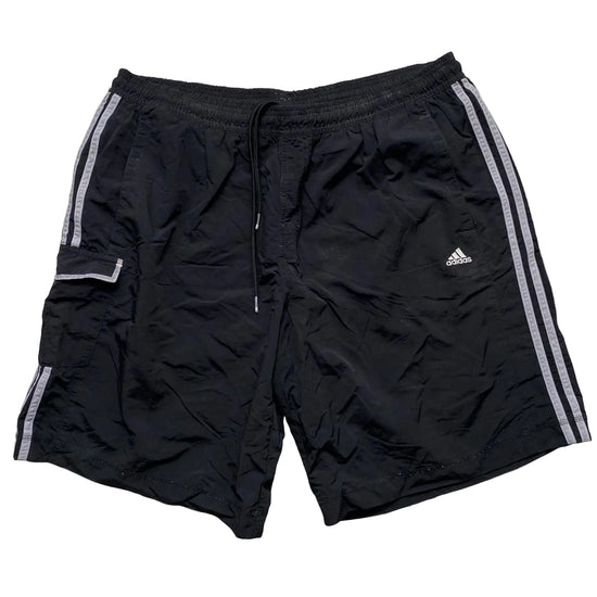 Adidas Vintage Shell Track Pant Cargo Shorts Black and Silver (2XL)