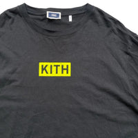 Kith Black and Felt Neon Yellow Long Sleeve Light Jumper (XL)