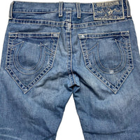 True Religion Mickey Big T Light Blue Big White Stitch Jeans (34W)