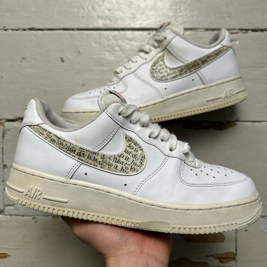 Nike Air Force 1 Just Do It Repeat Swoosh White