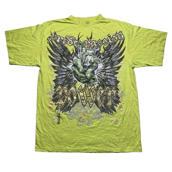 Pride Passion Power Vintage Hip Hop Money T Shirt Green (2XL)