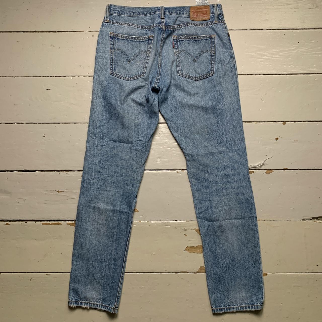 Levis 501 CT Light Blue Distressed Jeans