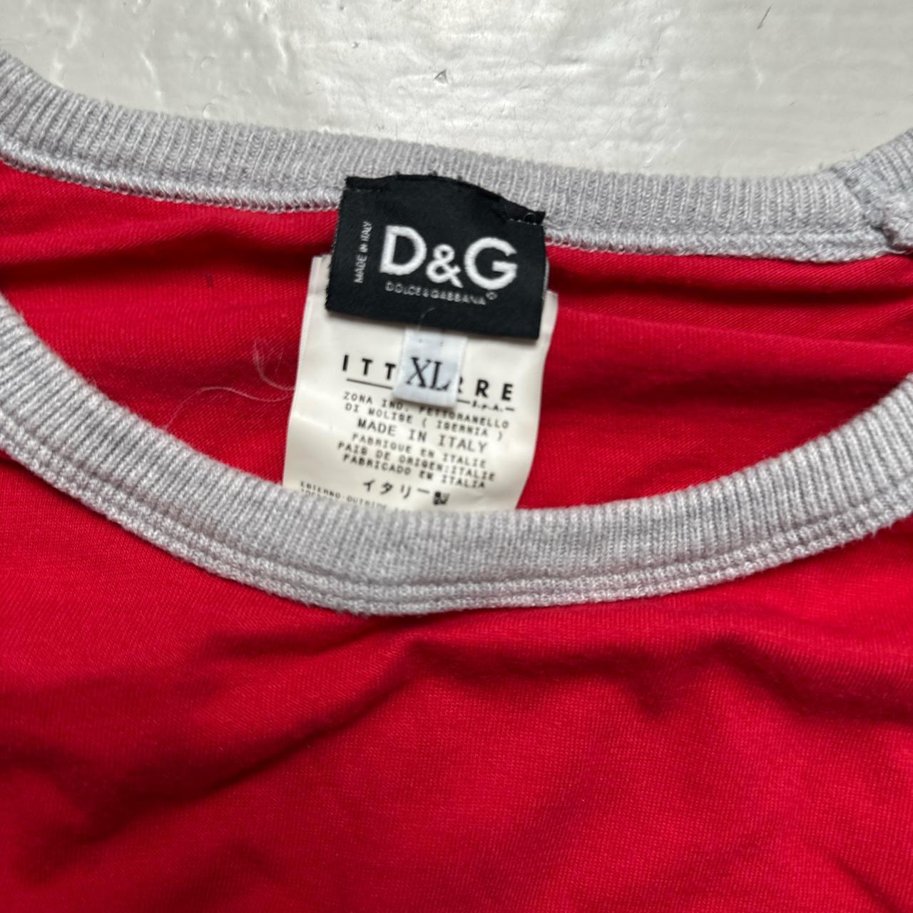 Dolce & Gabbana Vintage Red and Grey T Shirt