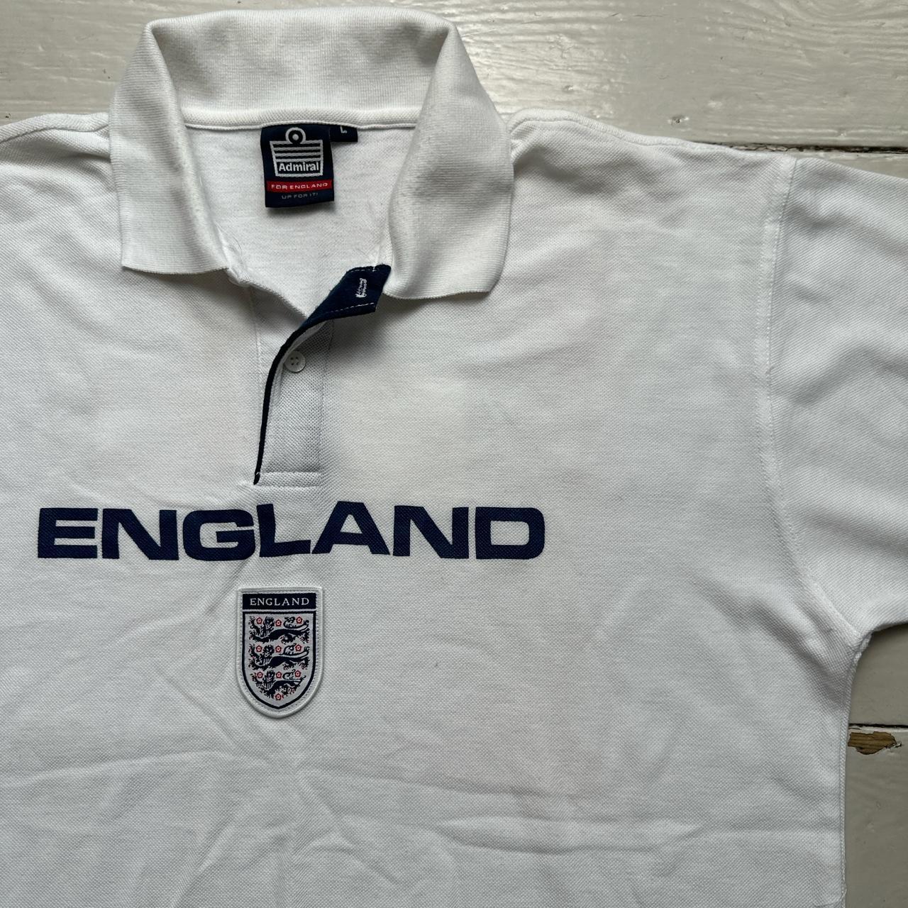 England Admiral Vintage White Polo Shirt