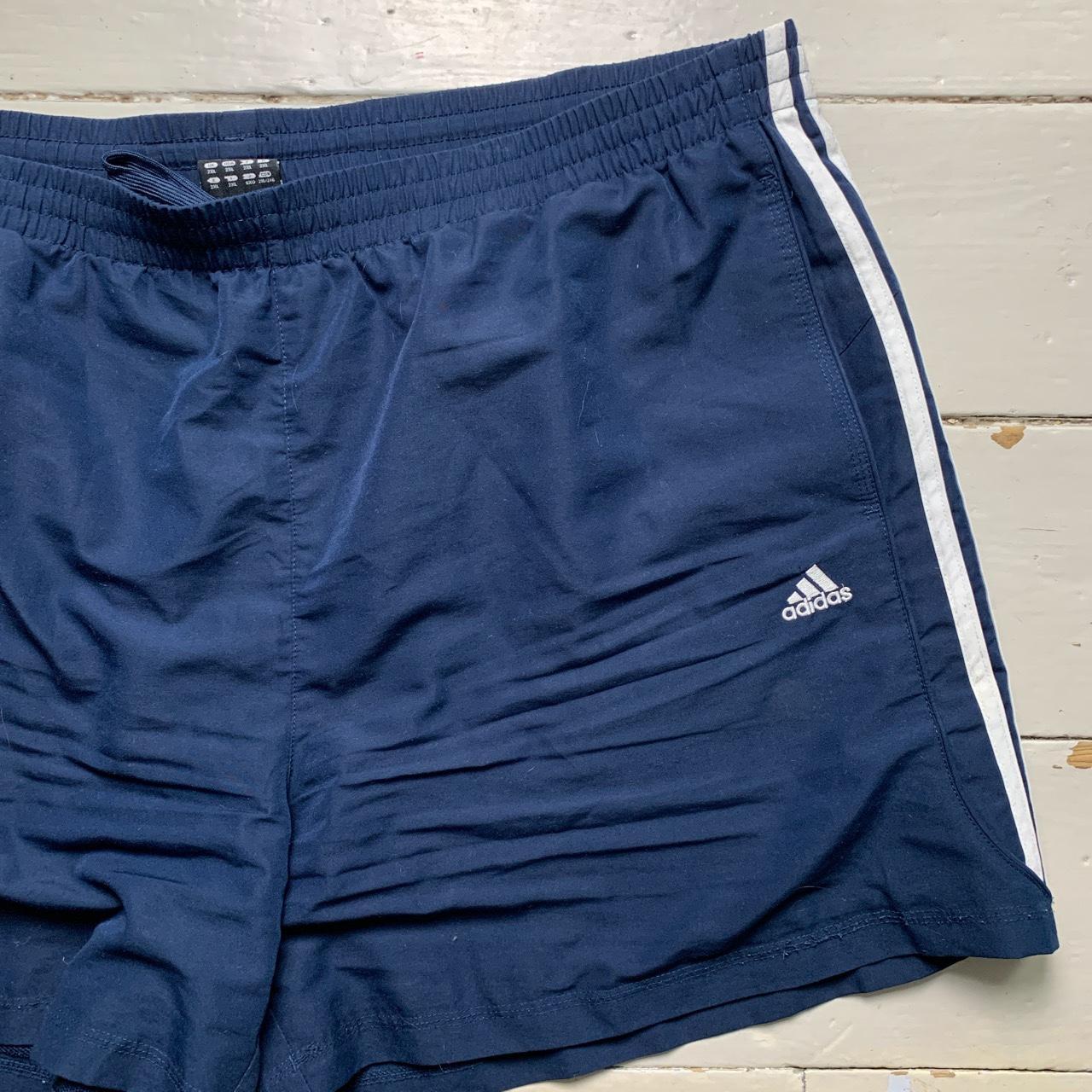 Adidas Performance Essentials Navy and White Strip Shorts