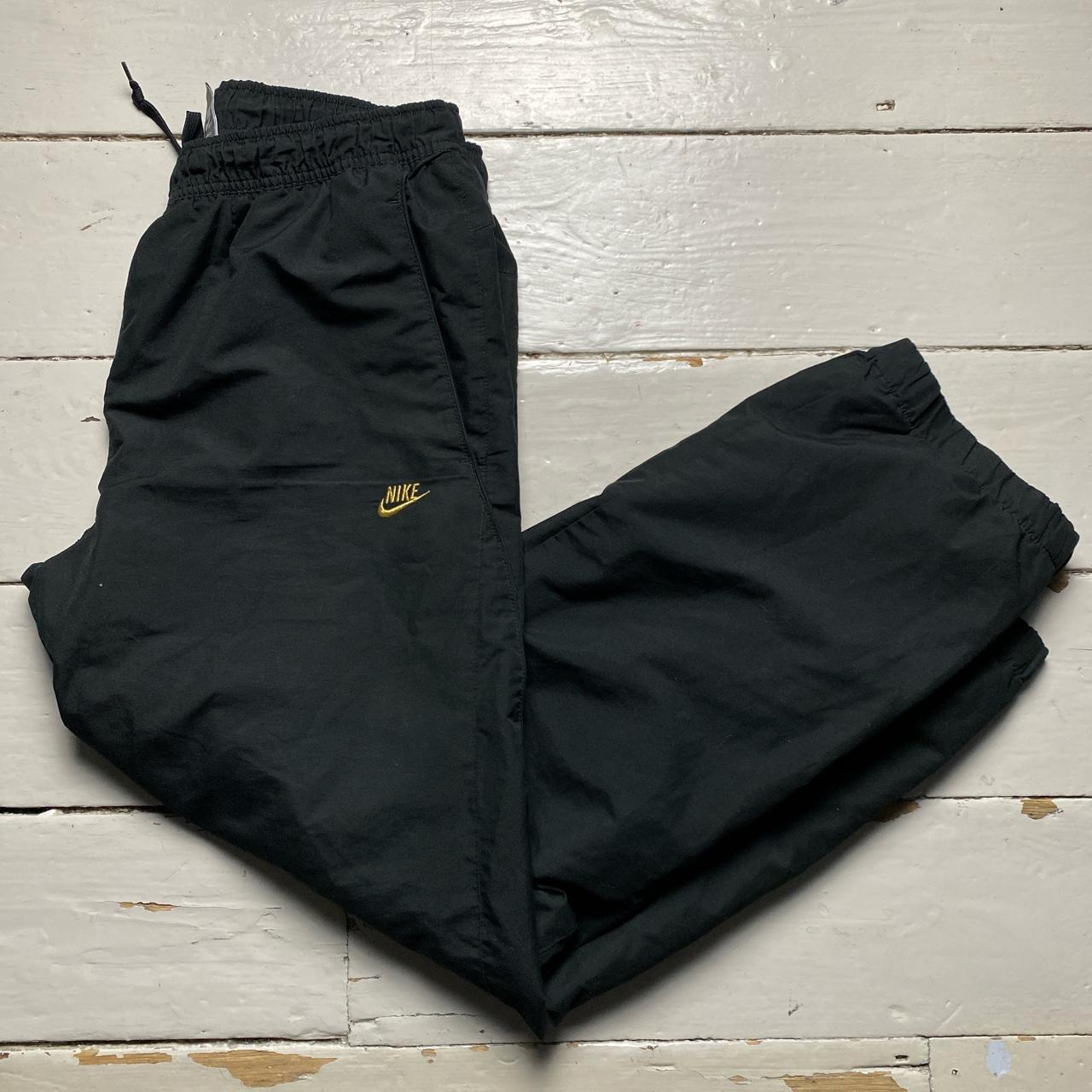 Nike Shell Trackpant Baggy Tracksuit Bottoms Black and Gold