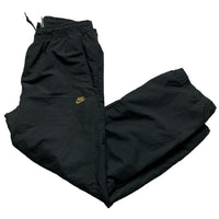 Nike Shell Trackpant Baggy Tracksuit Bottoms Black and Gold (L)