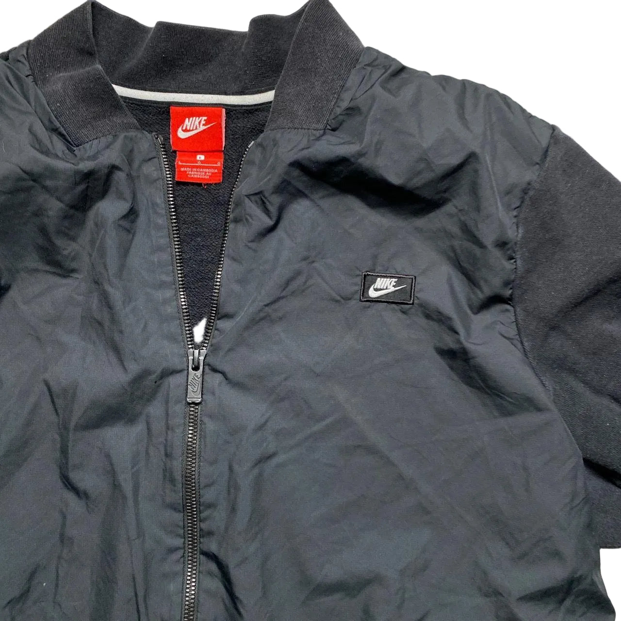 Nike Box Logo Black and White Bomber Jacket (L)