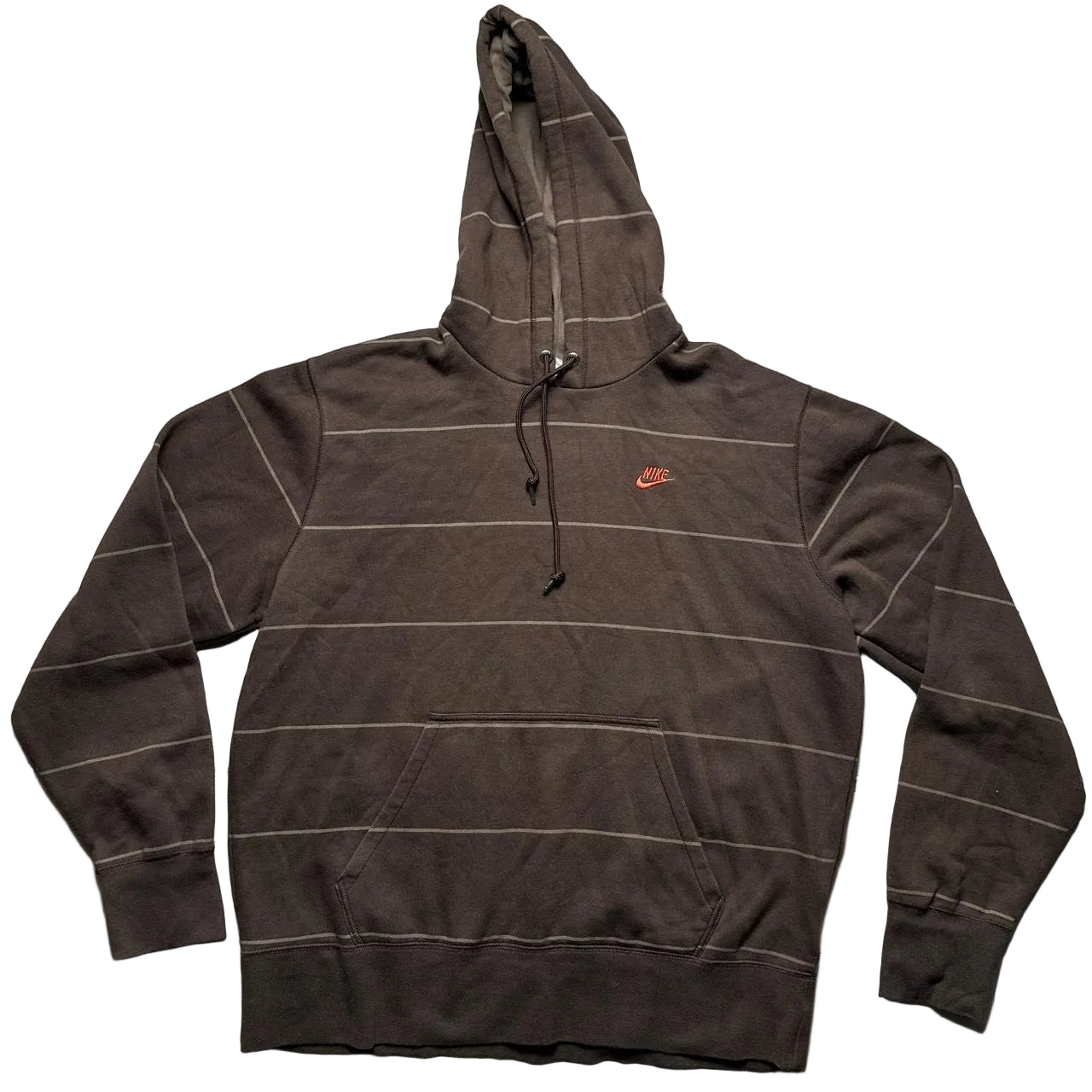 Nike Vintage Brown and Orange Swoosh Hoodie (L)