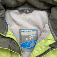 Salomon Green and White Fleece Lined Ski Jacket (L)