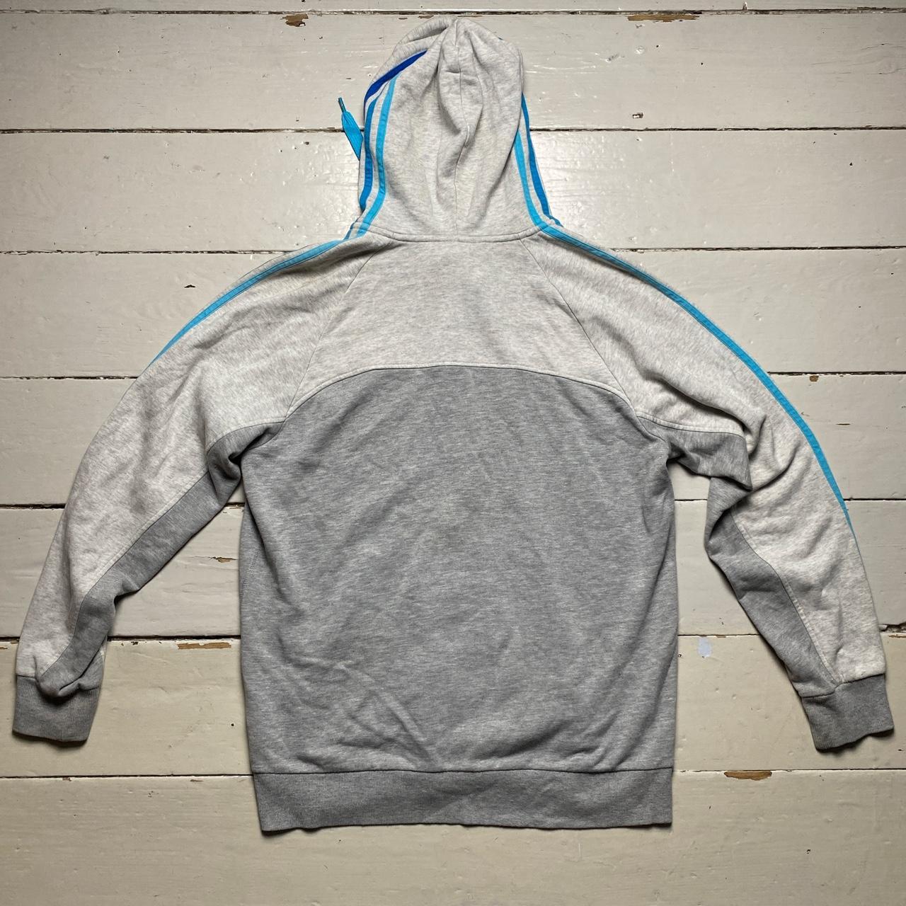 Adidas Performance Essentials Grey and Tri Tone Blue Hoodie