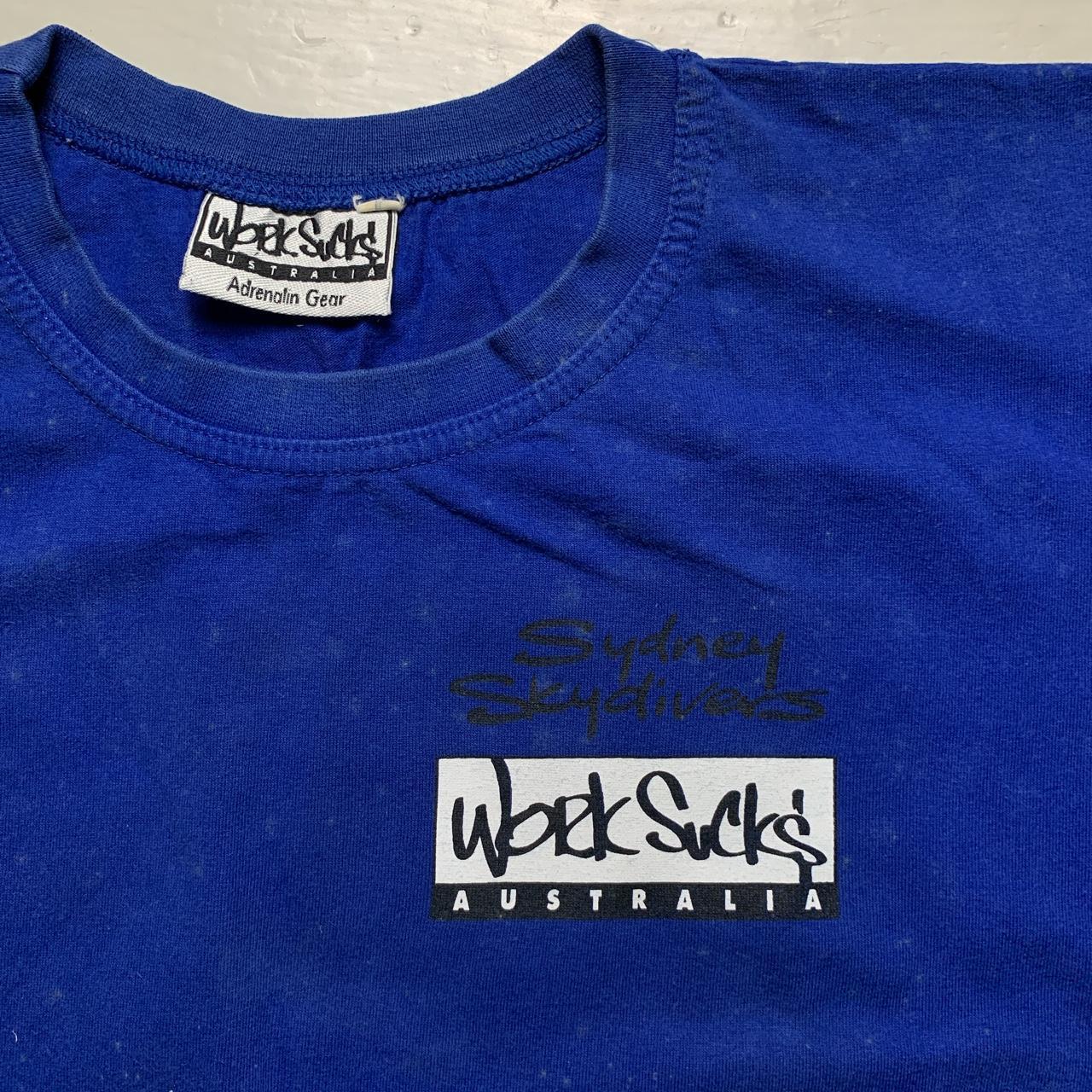 Work Sucks Sydney Skydiving Australia Vintage 90’s Graffiti T Shirt