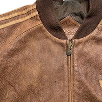 Adidas Originals A-15 80’s - 90’s Brown Vintage Leather Bomber Jacket (L)