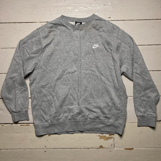 Nike Swoosh Grey and White Jumper