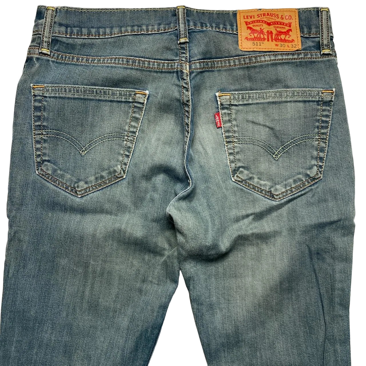 Levis 511 Stonewash Blue Grey Slim Jeans (30W)