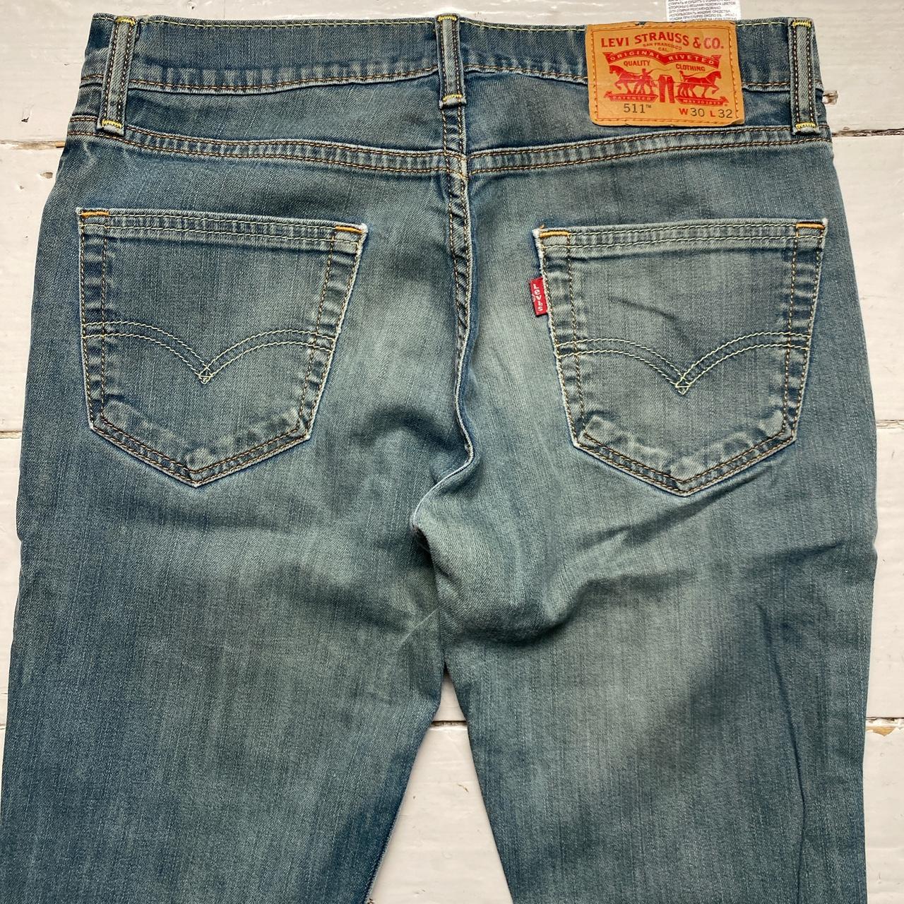 Levis 511 Stonewash Blue Grey Slim Jeans