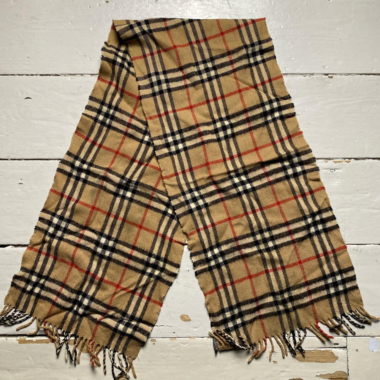 Burberry Burberrys Nova Check Vintage Cashmere Wool Scarf