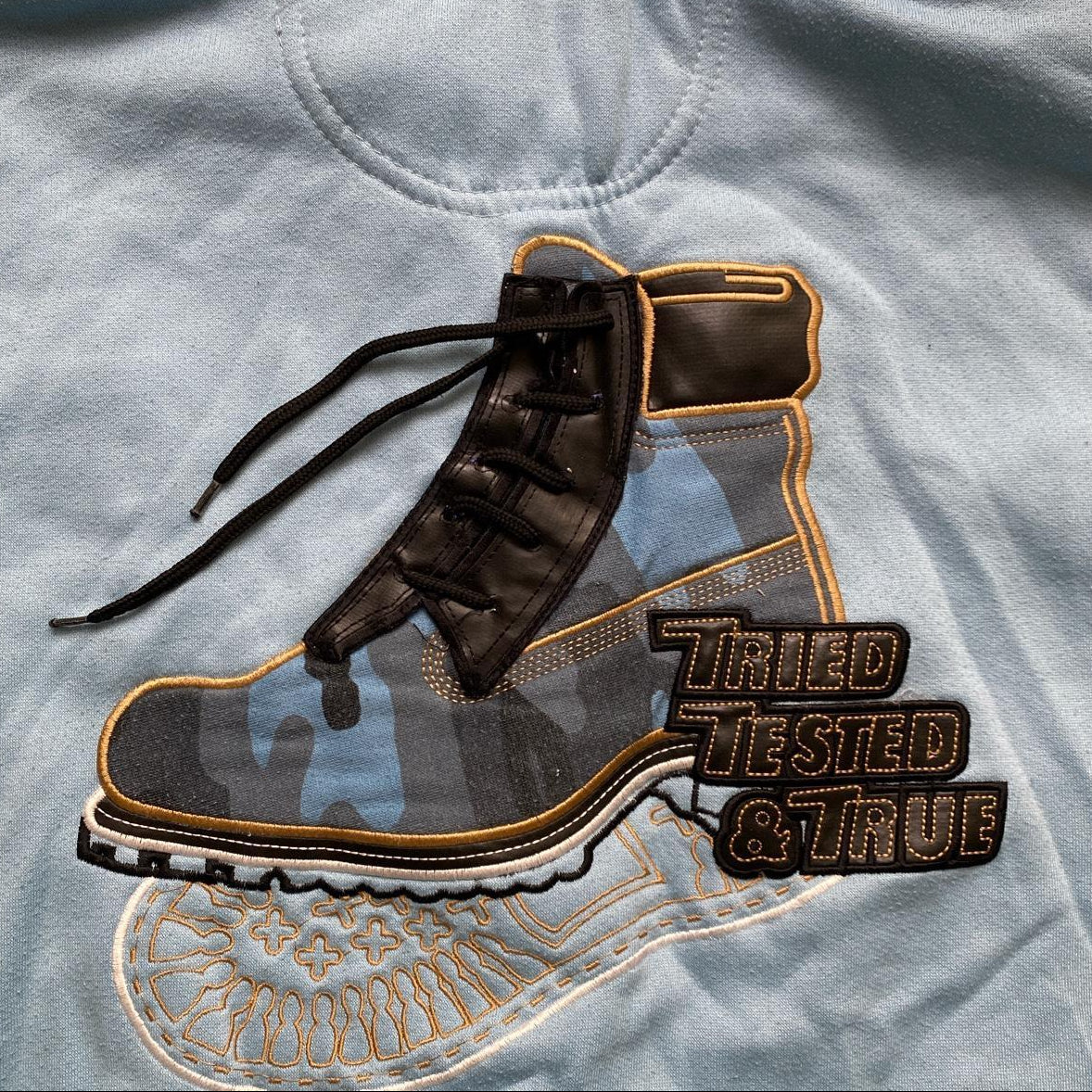 Raw Blue Vintage Light Baby Blue Timberland Lace Up Boot Full Tracksuit (L)