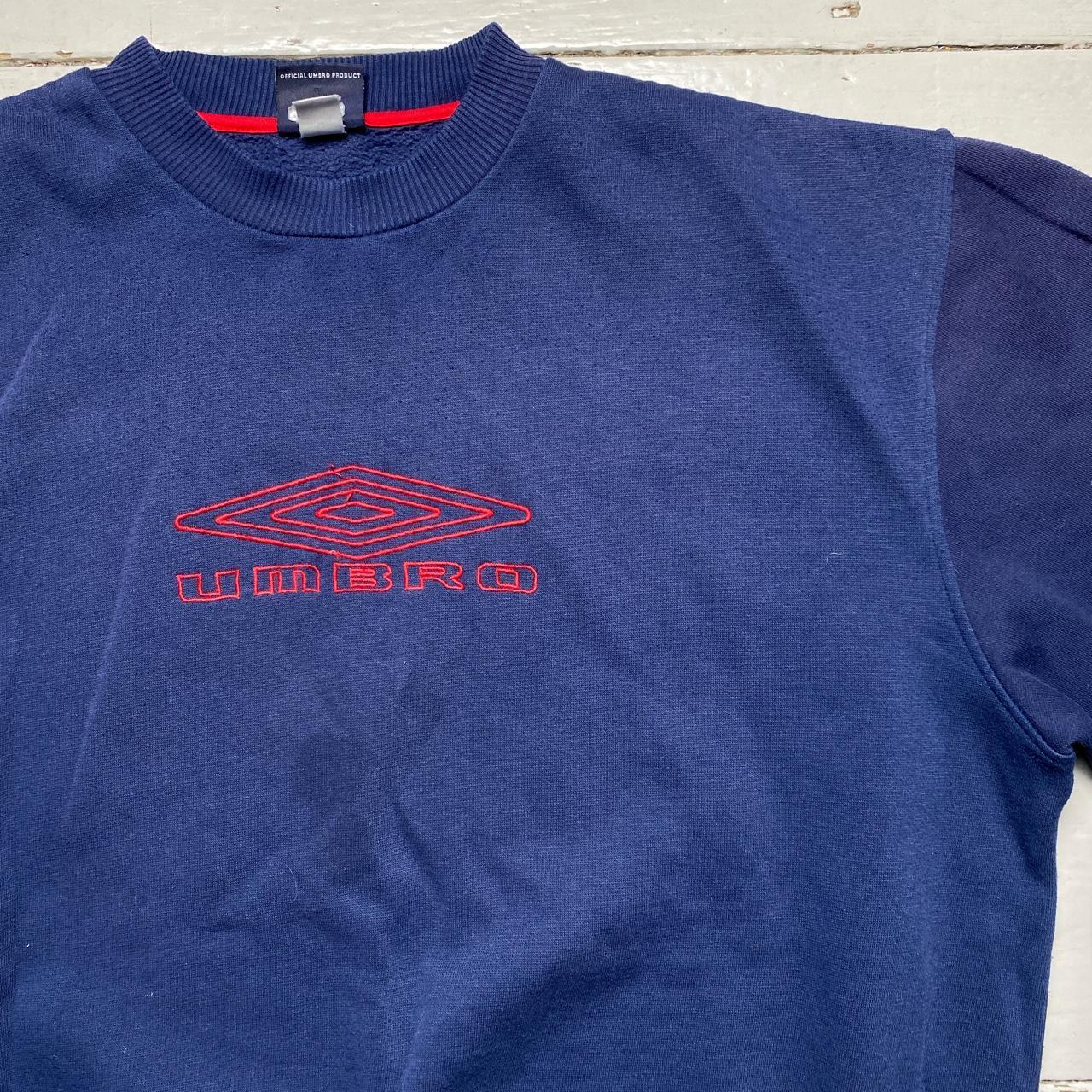 Umbro Vintage Navy and Red Jumper