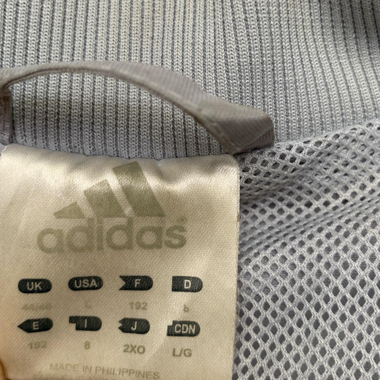 Adidas Vintage Silver Grey and White Shell Tracksuit Jacket