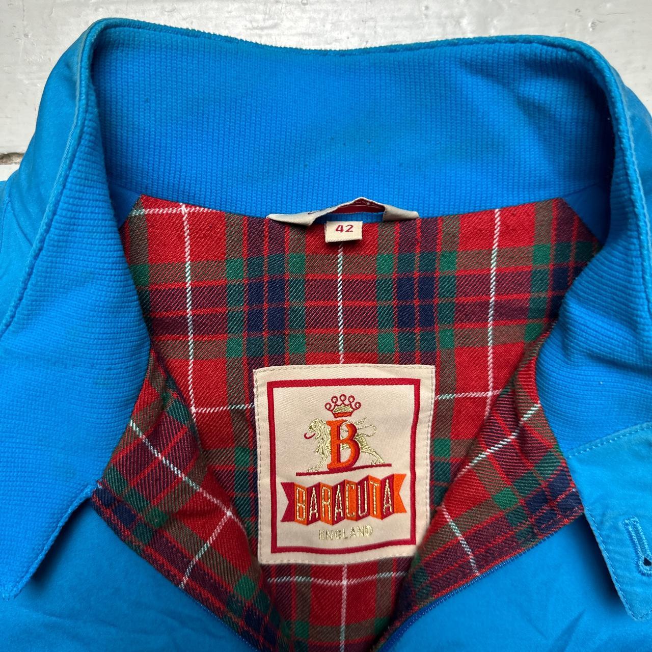 Baracuta G9 Harrington Vintage Light Blue Tartan Interior Bomber Jacket