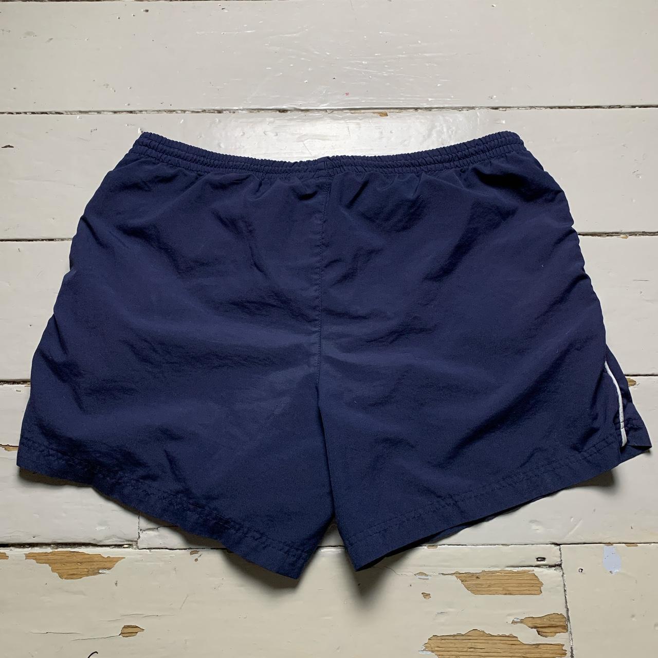 Umbro Vintage Swim Shell Track Pant Shorts Navy and White