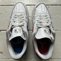 Nike Air Force 1 White Blue and Red